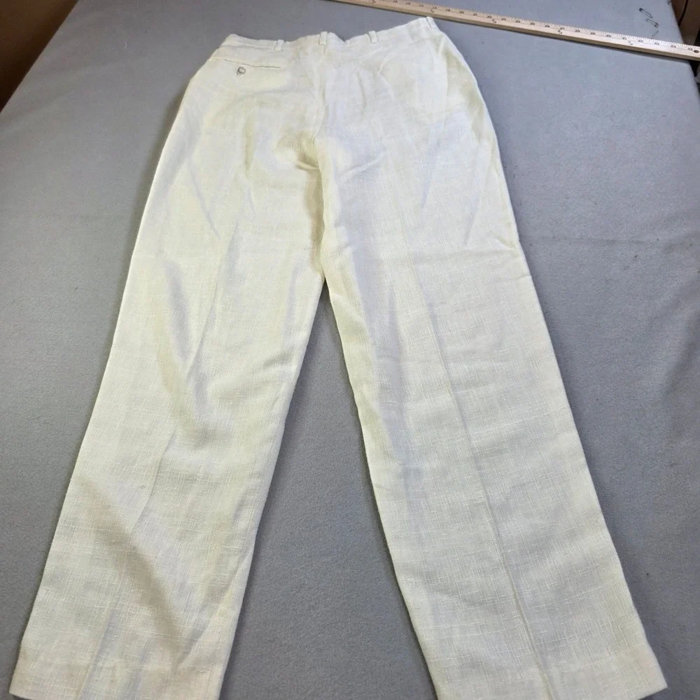 Vintage New Views For Him Pleated Trousers Cream Off White Slacks 29x27.25